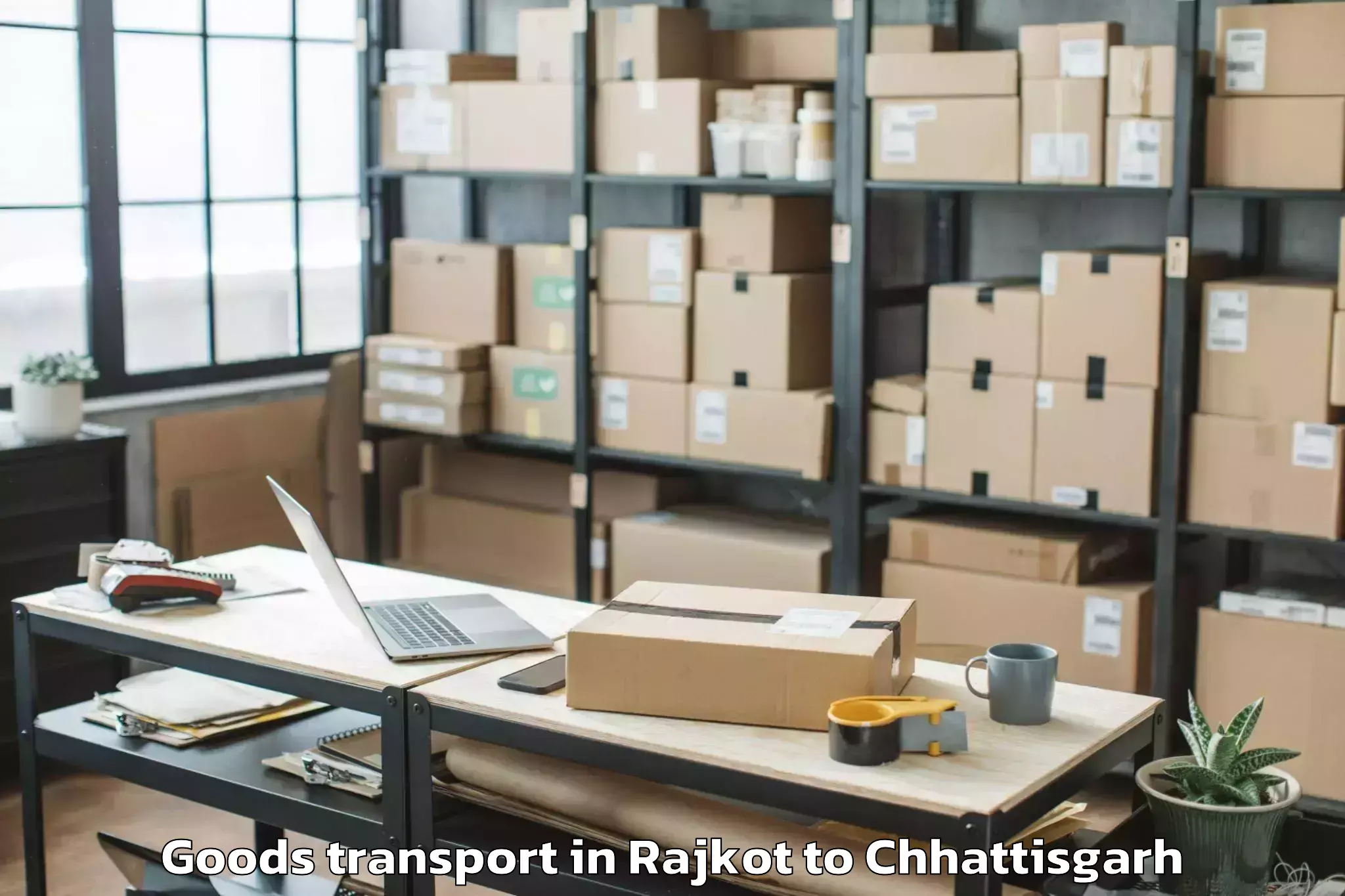 Quality Rajkot to Kalinga University Raipur Goods Transport